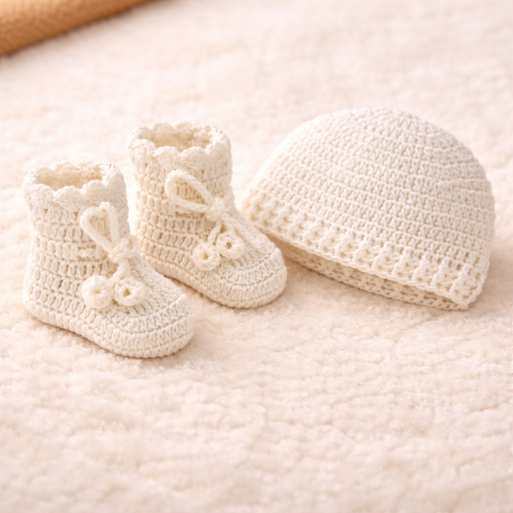 Handmade Knitted Baby Outfit Set – Warm & Adorable (0-3 Months)