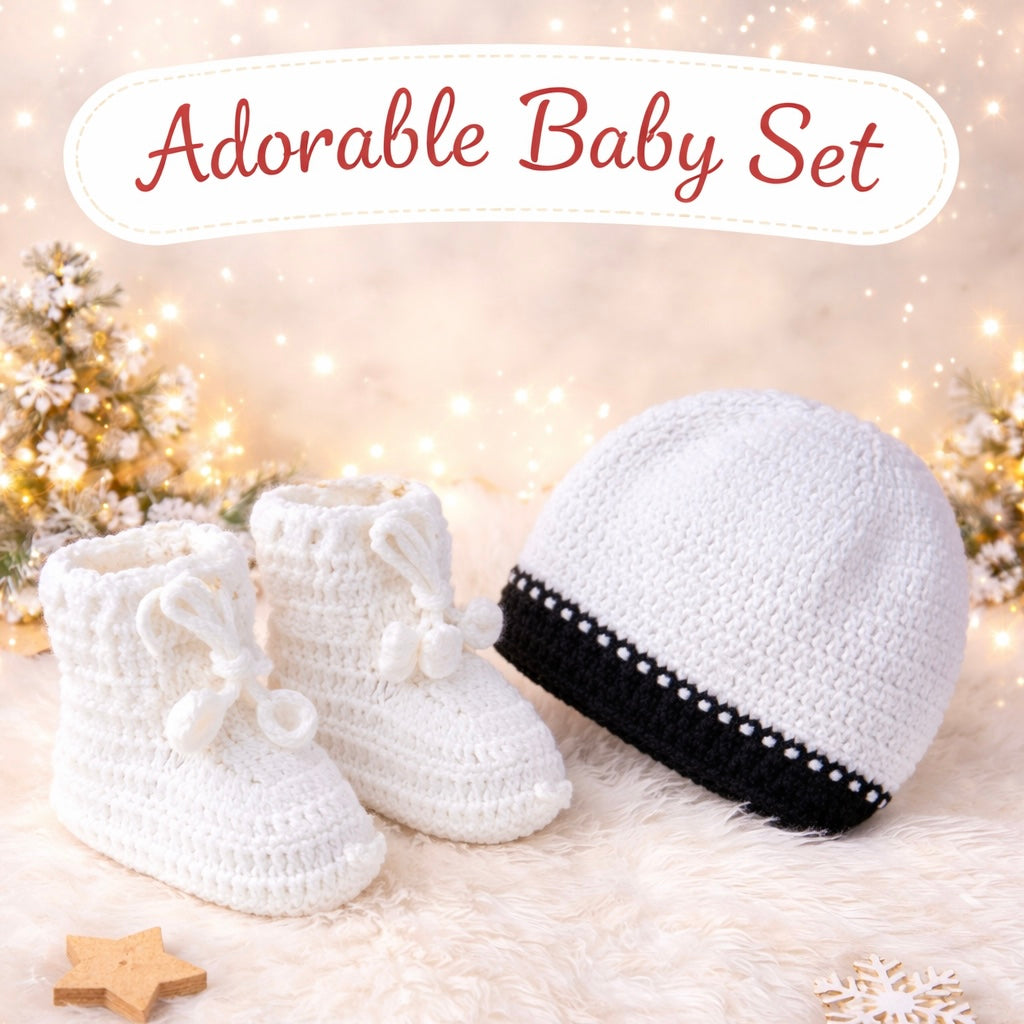 Handmade Knitted Baby Outfit Set – Sweet Teddy Bear Design (6-12 Months)