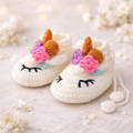 Handmade Unicorn Baby Knit Booties 🦄 (3-6 Months)