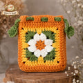 Sunflower Garden Granny Square Crochet Pouch