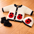 Handmade Knitted Baby Outfit Set – Cute Ladybug Design (3-6 Months)