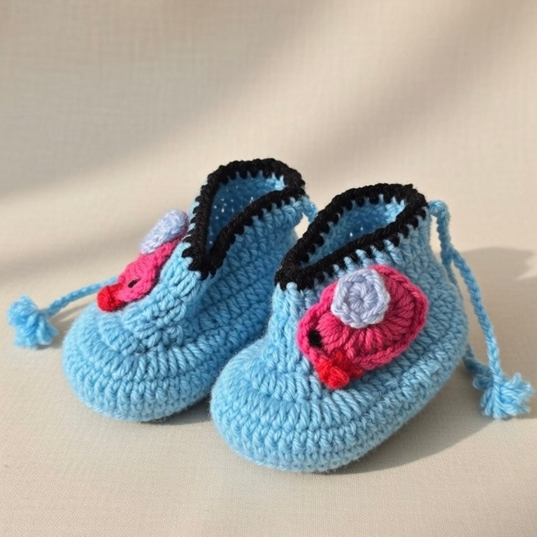 Handmade Cozy Baby Knit Booties – Soft & Adorable (3-6 Months)
