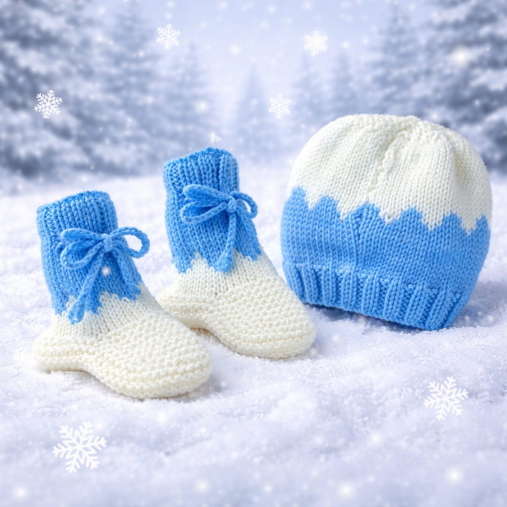 Handmade Knitted Baby Outfit Set - Adorable Stitched Designs (3-6 Months)