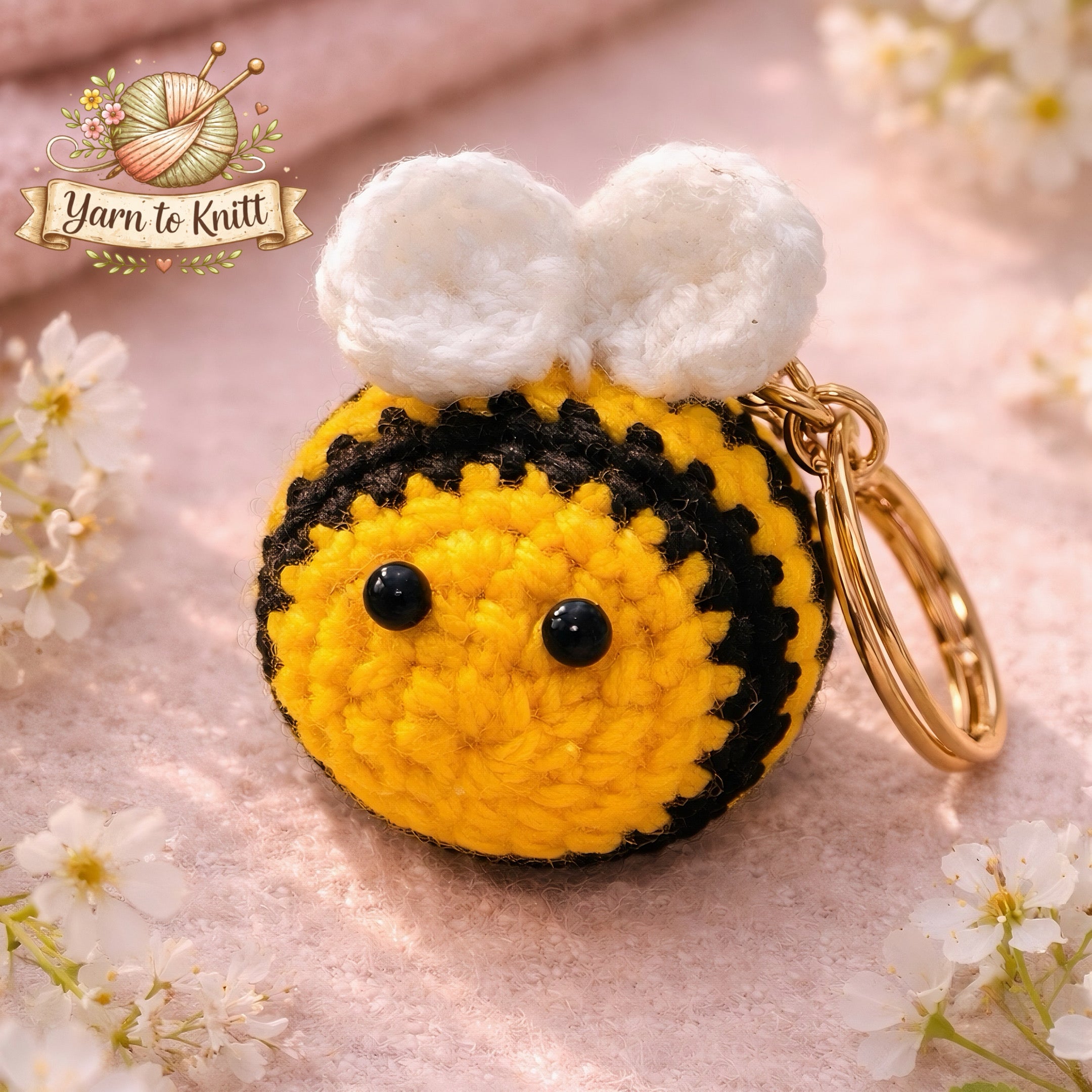 🐝 HoneyBuzz Crochet Bumble Bee Keychain