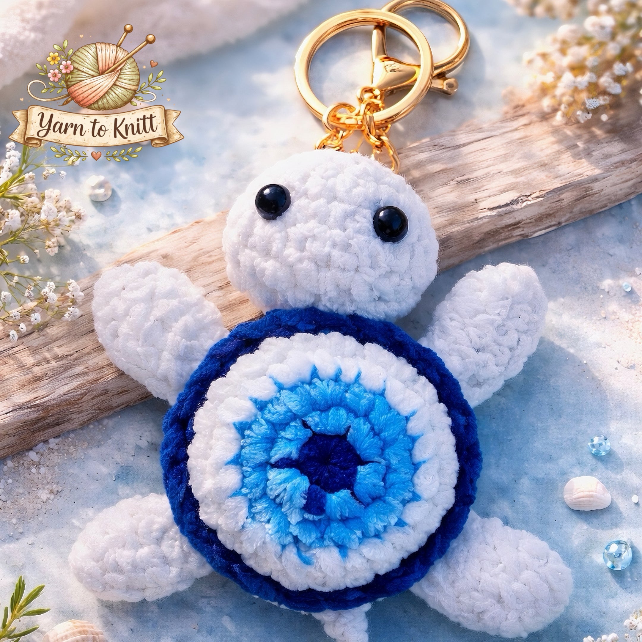 🐢 OceanCharm Crochet Turtle Keychain