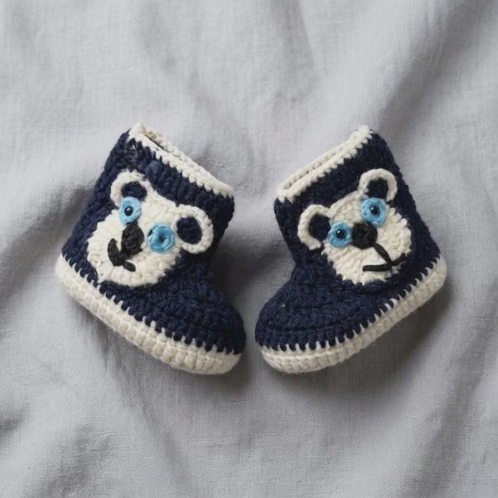 Handmade Crochet Bear Baby Booties – Soft, Cozy & Adorably Unique (3-6 months)